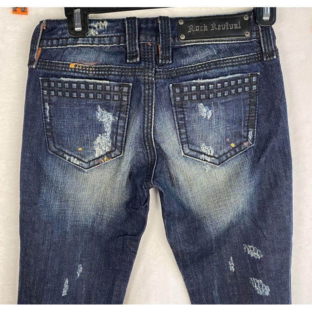 NWOT Rock Revival Womens Jeans Size 26 Jo Skinny Denim Embellished Pockets